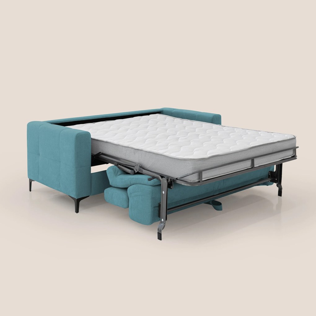 Gardenia divano letto materasso alto 18 cm con poggiatesta reclinabili e rivestimento impermeabile T02 azzurro