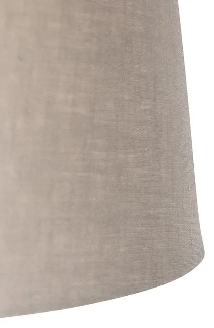 Lampada a sospensione nera con paralume in lino color tortora 35 cm - Blitz