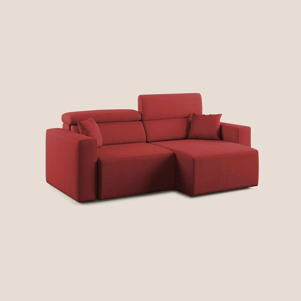 Orwell divano con seduta estraibile in microfibra smacchiabile T11 rosso 180 cm