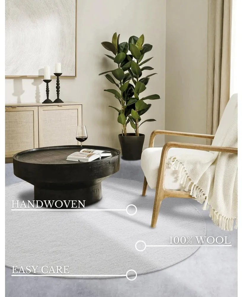 Tappeto rotondo bianco in lana tessuto a mano ø 200 cm Francois – Villeroy&amp;Boch