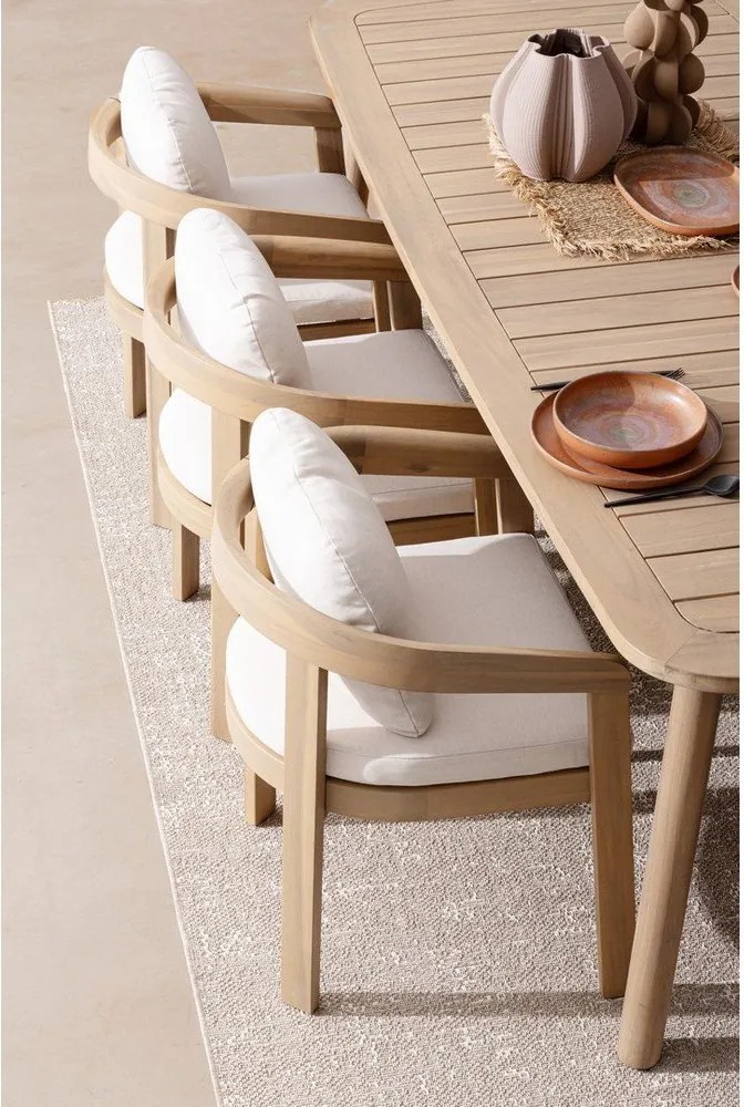 Sedia da esterno di colore naturale in legno massiccio Pablo – Bizzotto