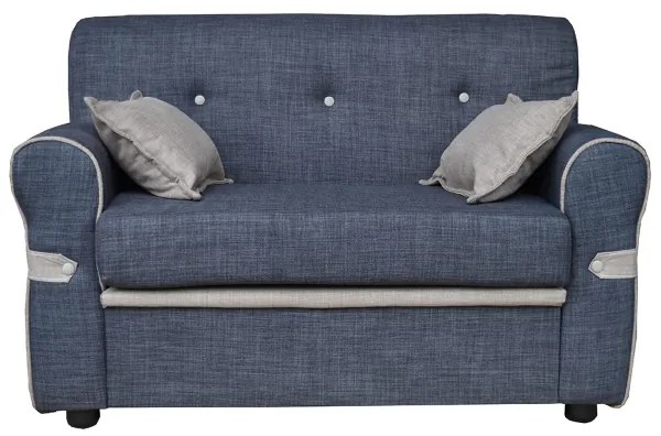 Divano 2 posti 124 cm con cuscini in tessuto ERMES Grigio Antracite