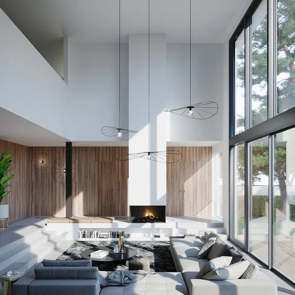 Apparecchio a sospensione nero ø 70 cm Elliot - Sollux