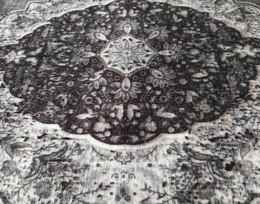 Tappeto grigio con fantasia in stile orientale Larghezza: 80 cm | Lunghezza: 300 cm