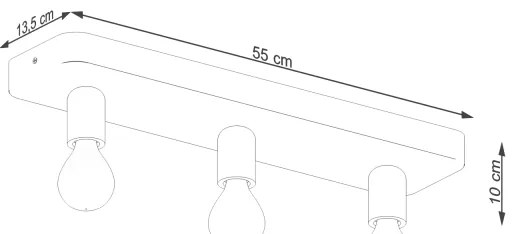 Sollux SL.1158 - Faretto TAVO 3xE27/15W/230V calcestruzzo
