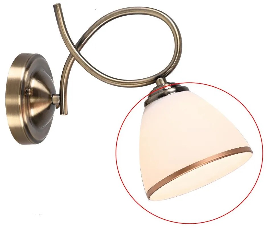 Brilagi - Vetro di ricambio per lampada da parete e per lampadario FRED E27, Ø 13,5 cm, crema/bronzo