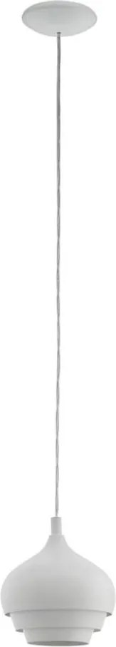 Eglo 97212 - Sospensione a cavo CAMBORNE 1xE27/60W/230V bianca Ø 190 mm