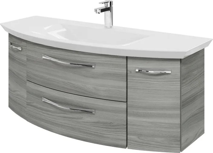 Mobile da bagno sospeso sotto lavabo L 119 x H 48 x P 46.2 cm grigio, 2 cassetti 2 ante PELIPAL Cassca