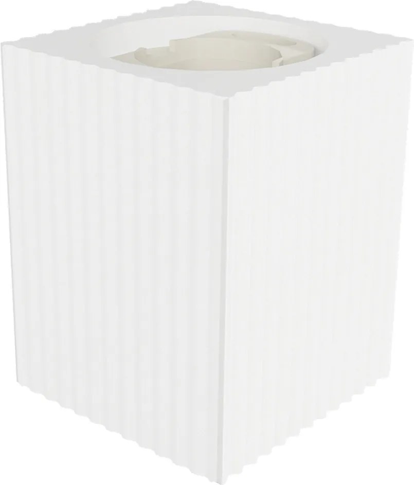Plafoniera Quadrata 70x70mm h90mm GU10 in Gesso Rigato
