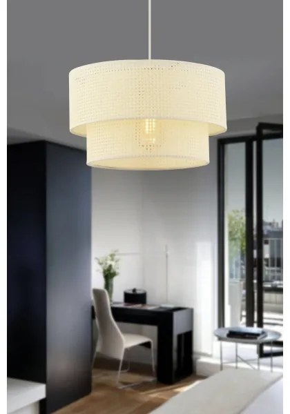 Lampadario a sospensione su cavo ECHO 1xE27/60W/230V crema