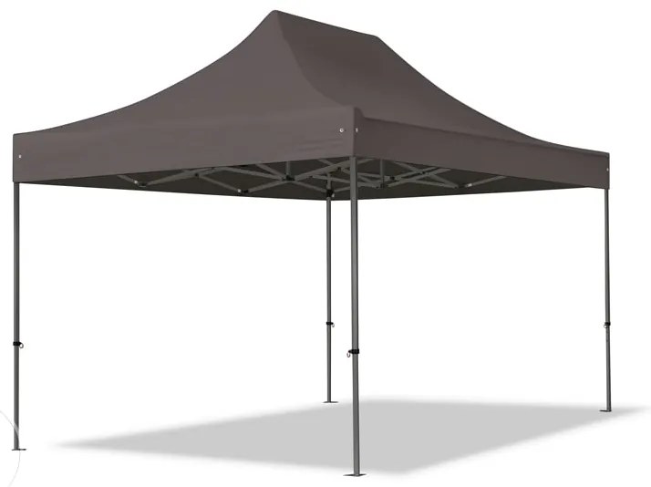 TOOLPORT 3x4,5m gazebo pieghevole con laterali (finestre panoramiche), PREMIUM acciaio, grigio scuro - (600055)