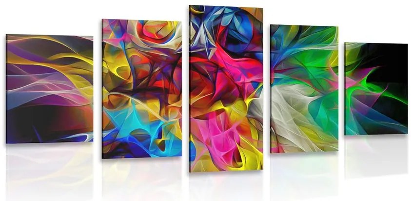 Quadri 5 pezzi – Caos colorato astratto