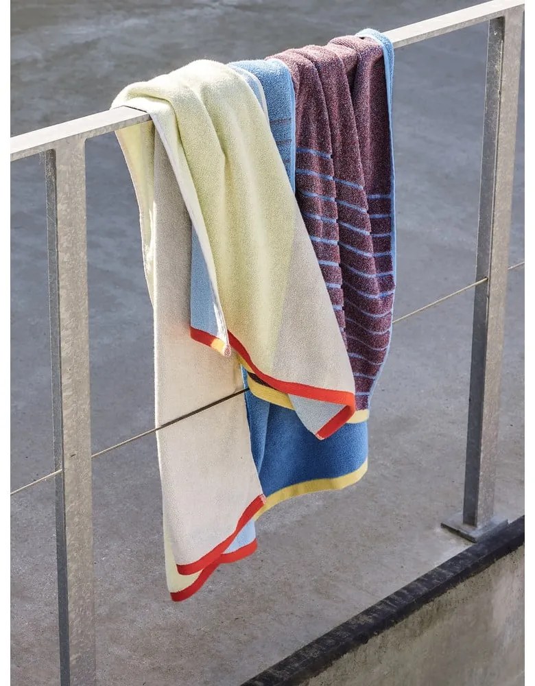 Asciugamano azzurro in spugna di cotone 70x140 cm Block - Hübsch