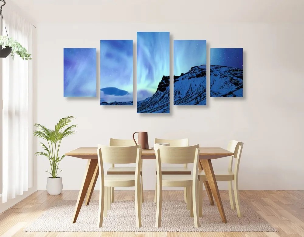 Quadri 5 pezzi – Luce polare nordica