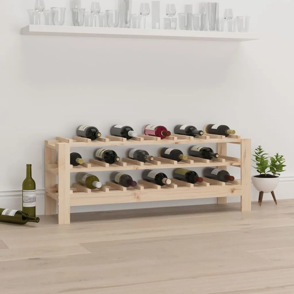 Portavini 109,5x30x42 Cm İn Legno Massello Di Pino /
