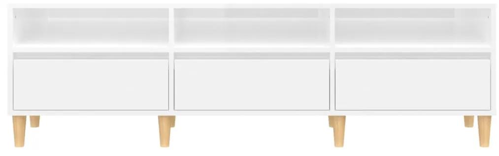 Mobile Porta TV Bianco Lucido 150x30x44,5 cm Legno Multistrato