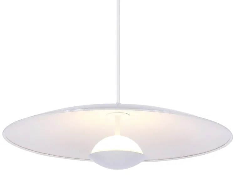Lampadario LED bianco con paralume in metallo Lund – Candellux Lighting