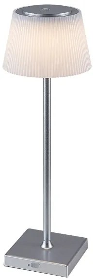 Rabalux 76013- LED Lampada da tavolo ricaricabile dimmerabile TAENA 4W/3,7V IP44 argento