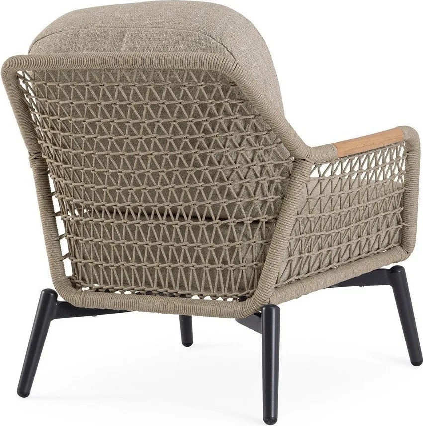 Poltrona da esterno marrone chiaro in metallo Eulero – Bizzotto