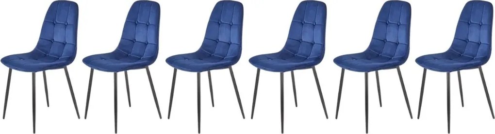 Set di 6 sedie K417 in velluto blu navy