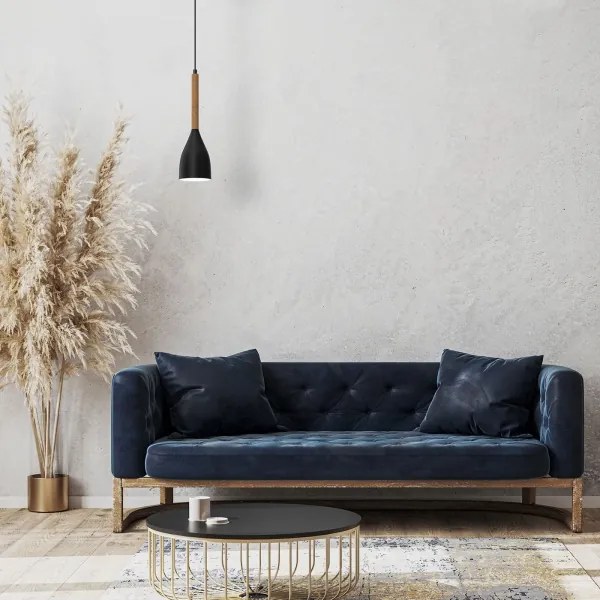 Lampadario su filo MUZA NEW 1xE27/60W/230V nero