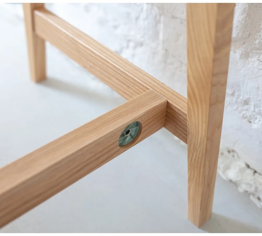 Scrivania bianca con base in frassino, lunghezza 65 cm Luka - Ragaba