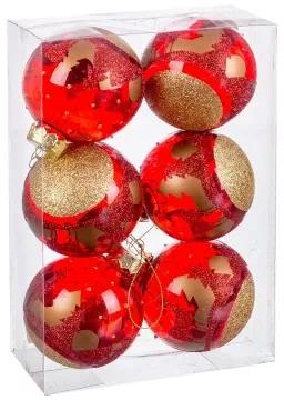 Palle di Natale Rosso Plastica 8 cm (6 Unità)