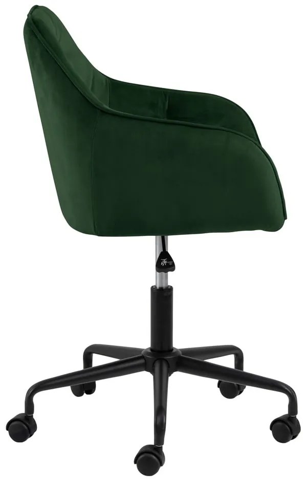 Sedia da ufficio verde con superficie in velluto Brooke - Actona