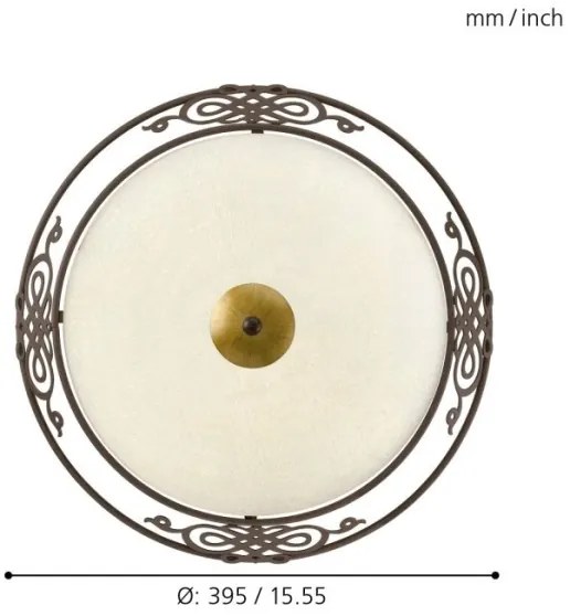 EGLO 86712 - Plafoniera da muro MESTRE 2xE27/60W