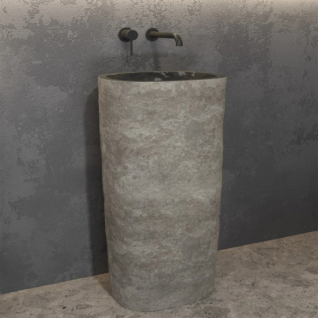 Lavabo Freestanding Con Scarico a Terra 40 Cm Karag "River" Grey