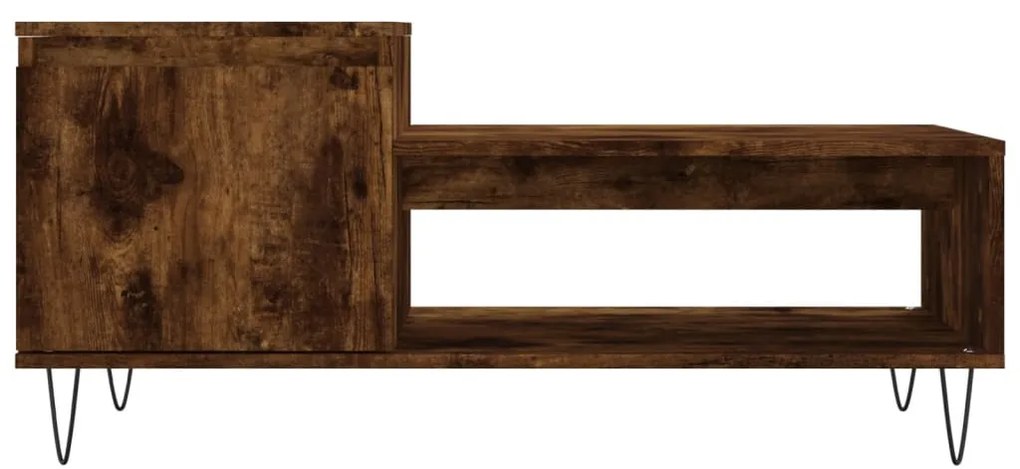 Tavolino da salotto rovere fumo 100x50x45 cm legno multistrato