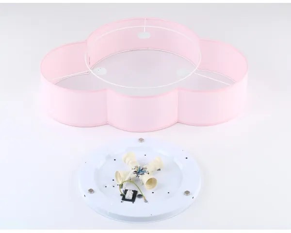 Brilagi - Plafoniera per bambini NIMBUS 4xE27/15W/230V 46x63 cm rosa