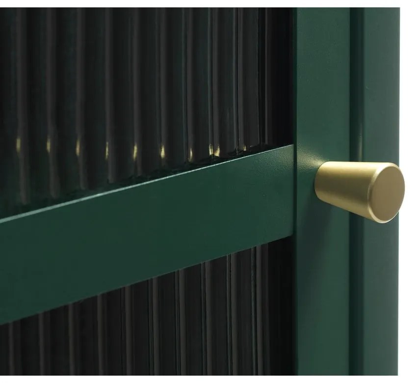 Vetrina in metallo verde Bronco, altezza 160 cm - Unique Furniture