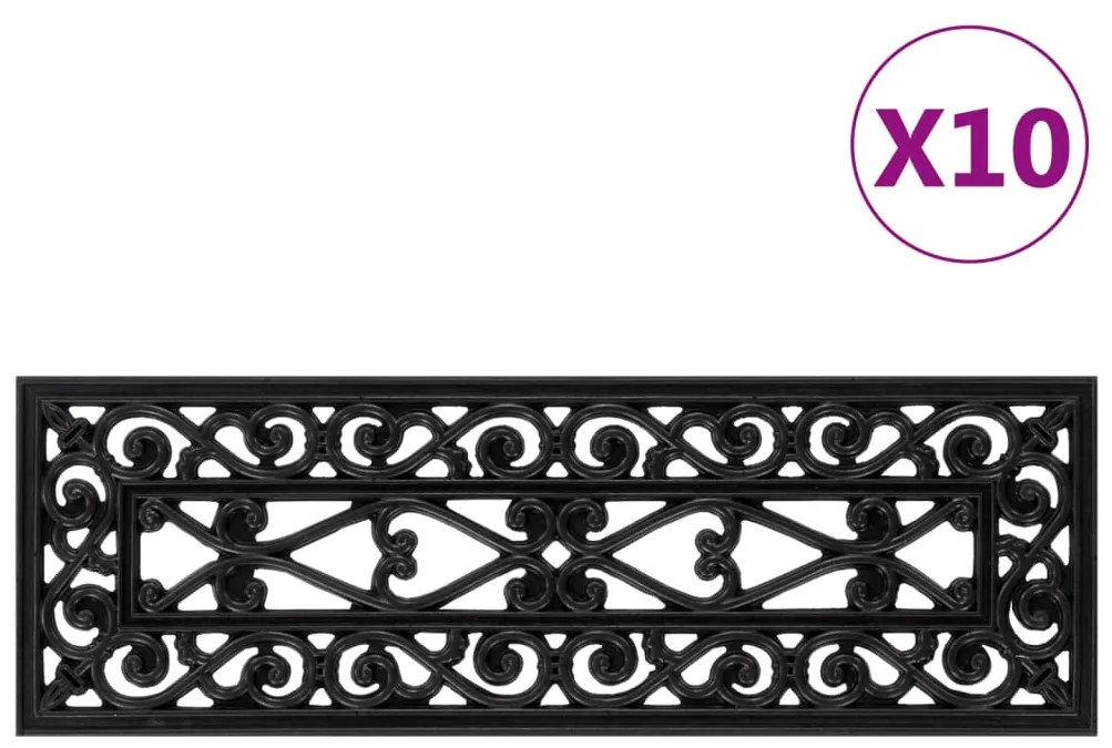 Tappetino Per Scale 10 Pz 25x75 Cm İn Gomma /