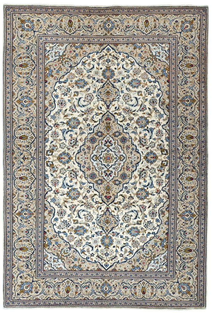 Kashan Tappeto 290 x 200 Beige (Iran) Annodato A Mano