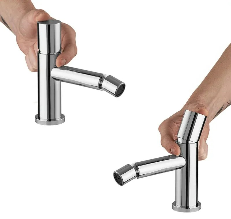 Miscelatore bidet cromo senza leva in acciaio inox Gemini