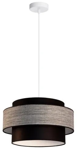 Lampadario a sospensione con filo GRACE 1xE27/60W/230V diametro 40 cm nero/grigio