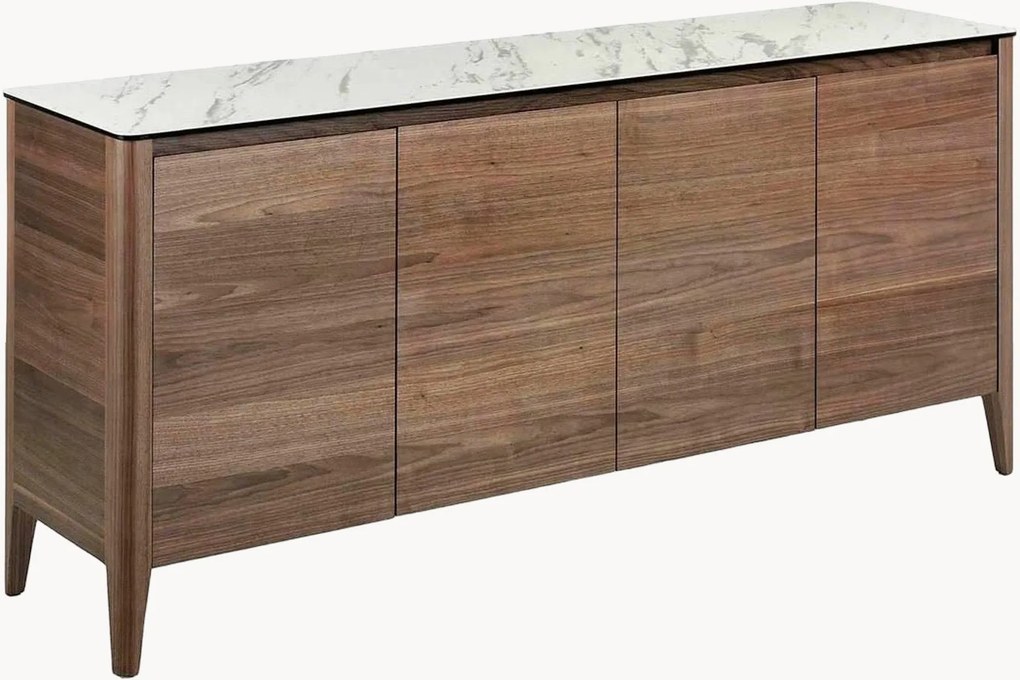 Credenza in legno con piano effetto marmo Vesuvio