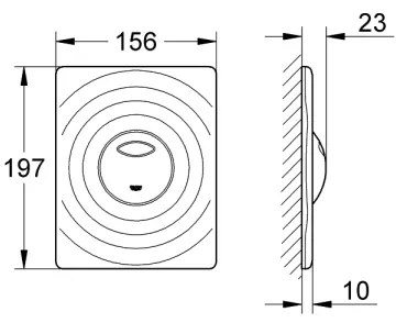 GROHE 38861000 - Pulsante di comando SURF 156 × 197 mm, cromo lucido