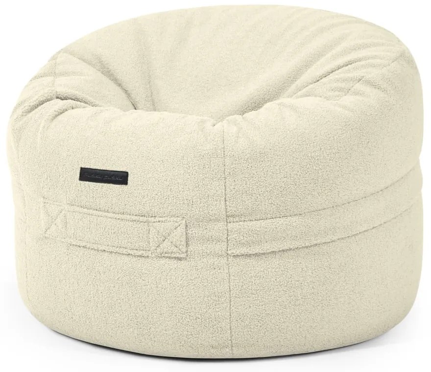 Pouf a sacco per bambini color crema con rivestimento in bouclé Roll 80 – SLOWDOWN