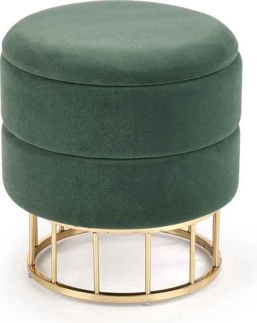 Sgabello imbottito in velluto verde/oro Minty Velvet