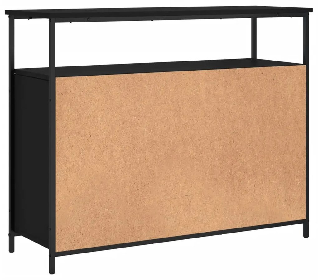 Credenza Nera 100x35x80 cm in Legno Multistrato