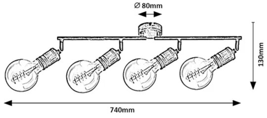 Rabalux 3217 - Faretto FIDEL 4xE27/25W/230V