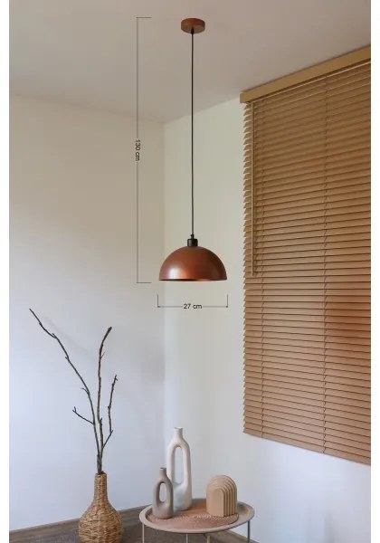 Duolla - Lampada a sospensione su cavo IRONLINE 1xE27/15W/230V Ø 27 cm rame/nero