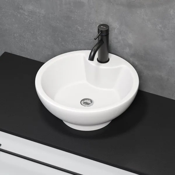 BATH DELUXE 06-045-11-11-00 - Lavabo da appoggio DRAMMEN ø 40,1cm ceramica/bianco