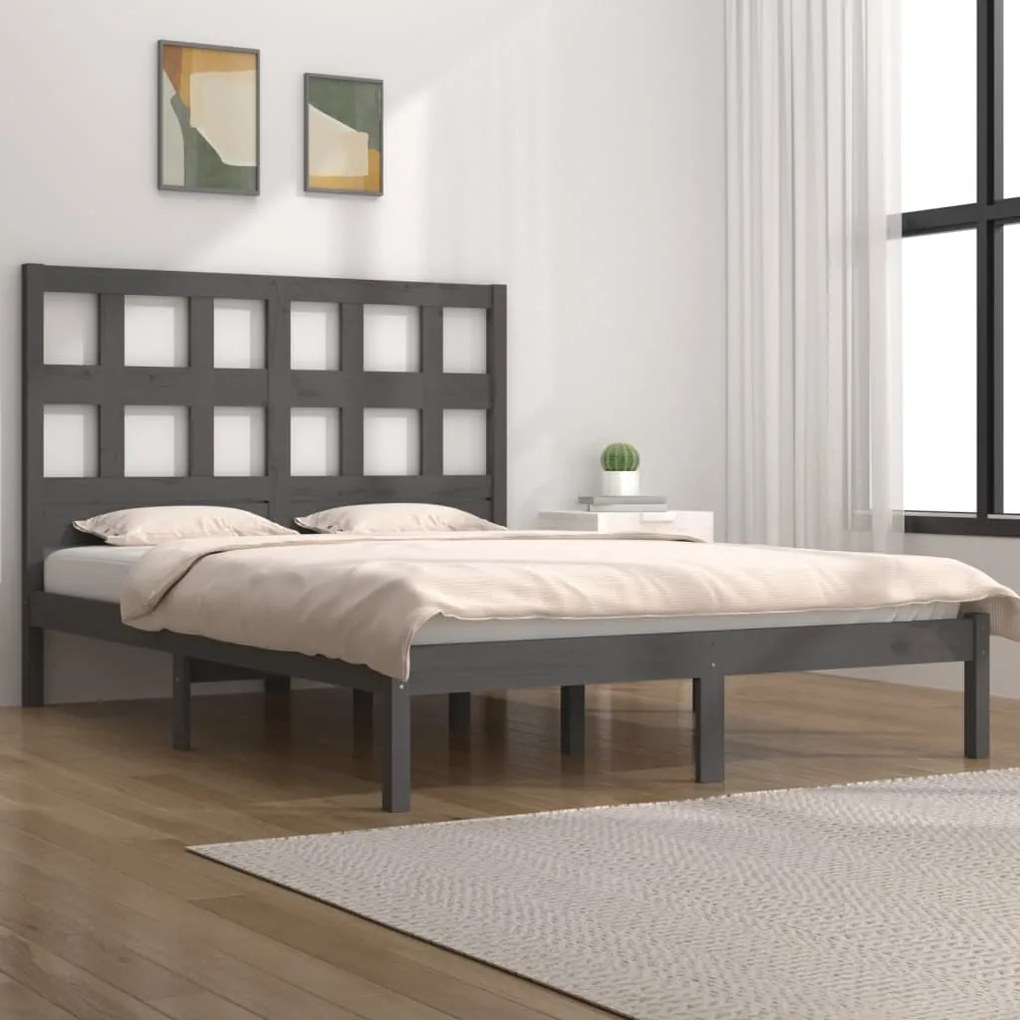 Giroletto Grigio İn Massello Di Pino 150x200 Cm King Size /