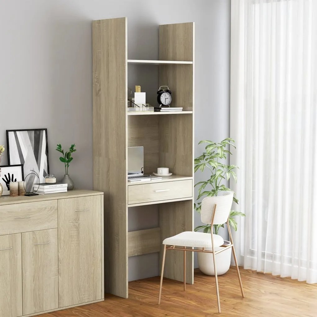 Libreria Rovere Sonoma 60x35x180 cm in Legno Multistrato