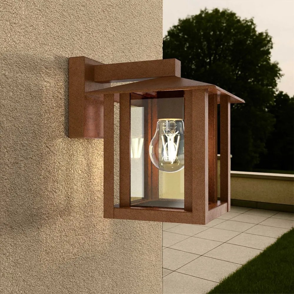 Applique Corten Mattone E27, IP54 per Esterni - Serie PILLAR Base E27
