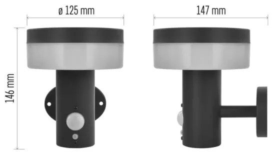 Lampada solare da parete LED con sensore LED/2W/3,7V 1200 mAh IP44