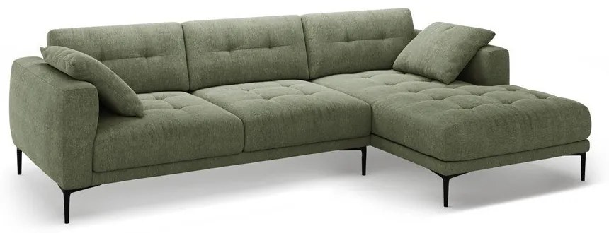 Divano angolare verde (con penisola a destra/con chaise lounge) Bemy – Micadoni